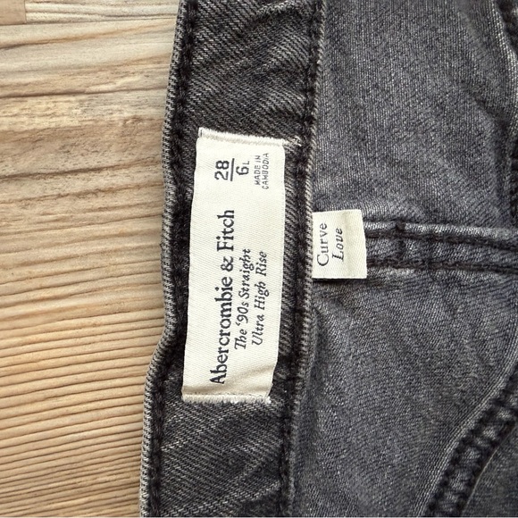 Abercrombie & Fitch Distressed Black Straight Leg Jeans - Picture 3 of 5